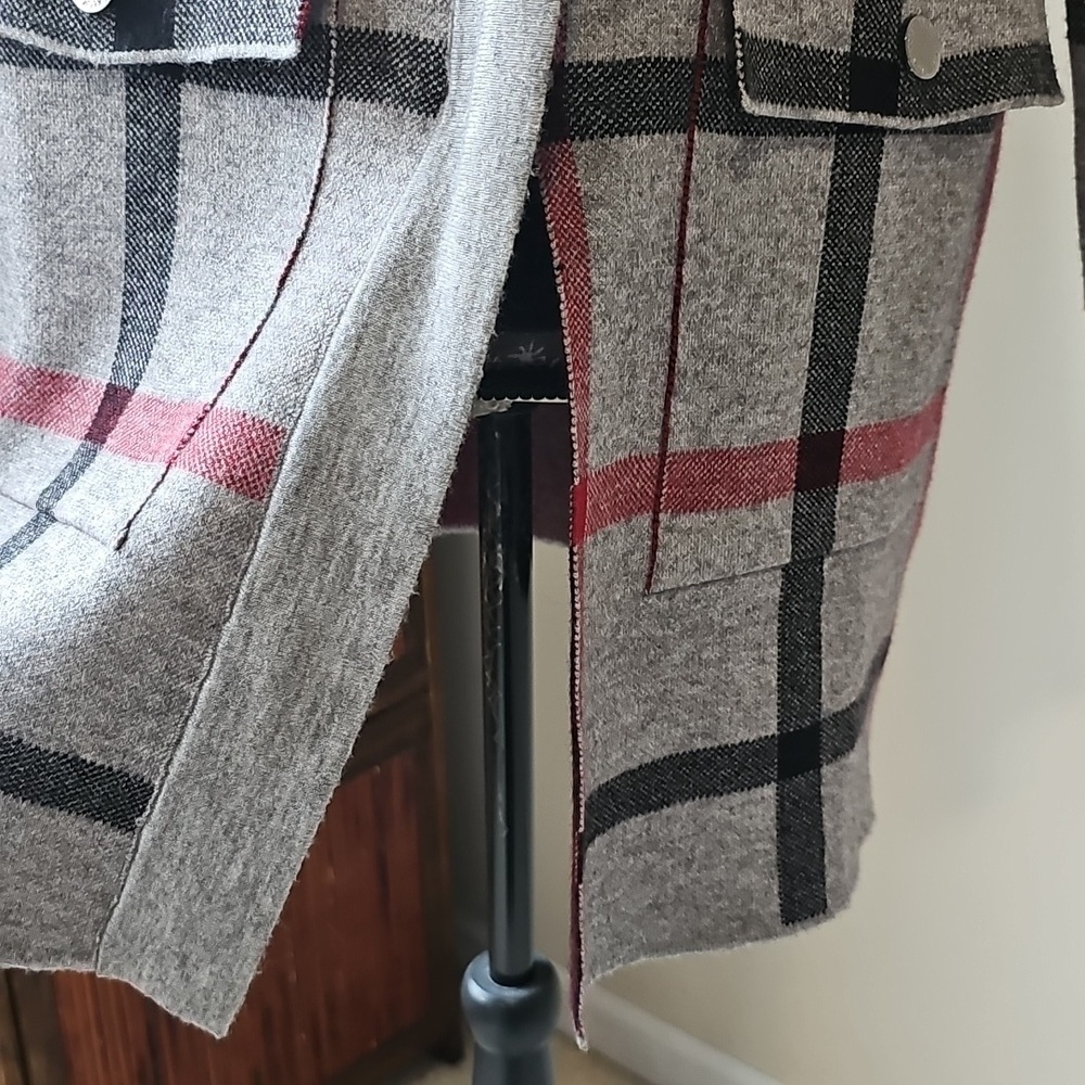 ANNE KLEIN PLAID SWEATER JACKET M - Picture 7 of 9
